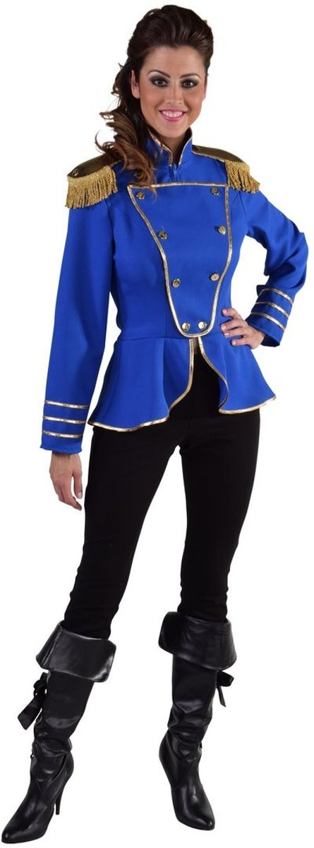 Leger & Oorlog Kostuum | Cavalerie Uniform Jas Blauw Vrouw | Extra Small | Carnaval kostuum | Verkleedkleding